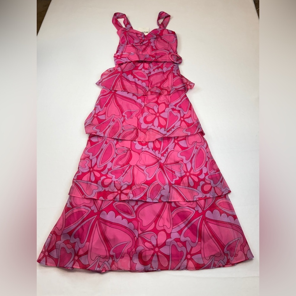 Show Me Your MuMu Pink Floral Tiered Maxi Dress - Picture 4 of 6